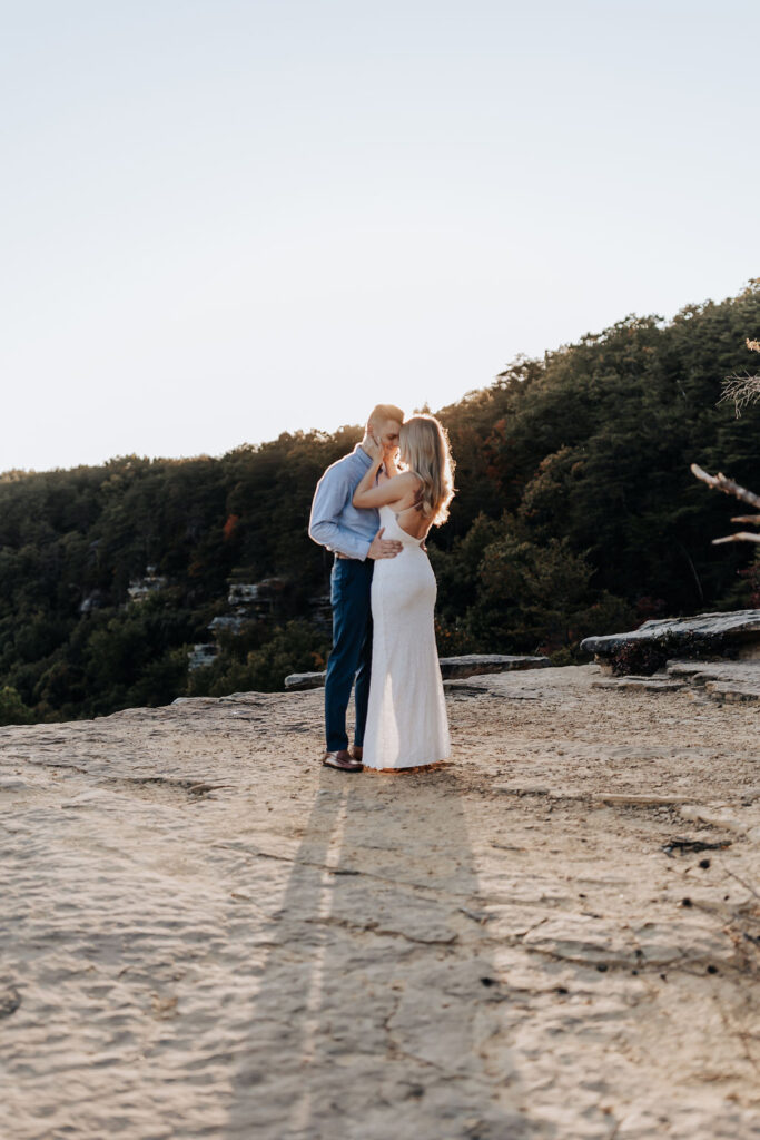 Nashville elopement photographer captures couple kissing 