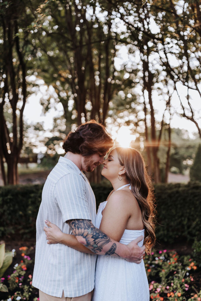 Nashville elopement photographer captures couple embracing and hugging during outdoor portraits