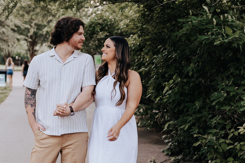Nashville elopement photographer captures couple walking through park together