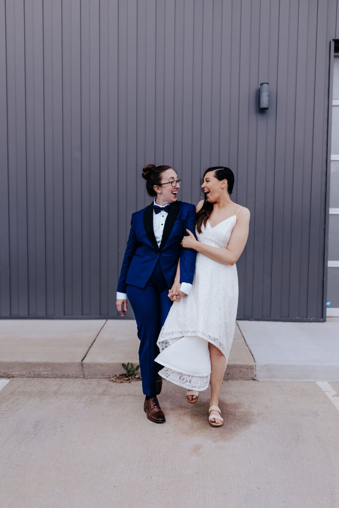 Nashville elopement photographer captures couple walking together during outdoor wedding portraits