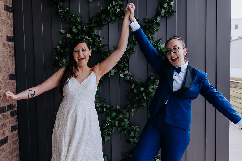 Nashville elopement photographer captures couple celebrating recent marriage