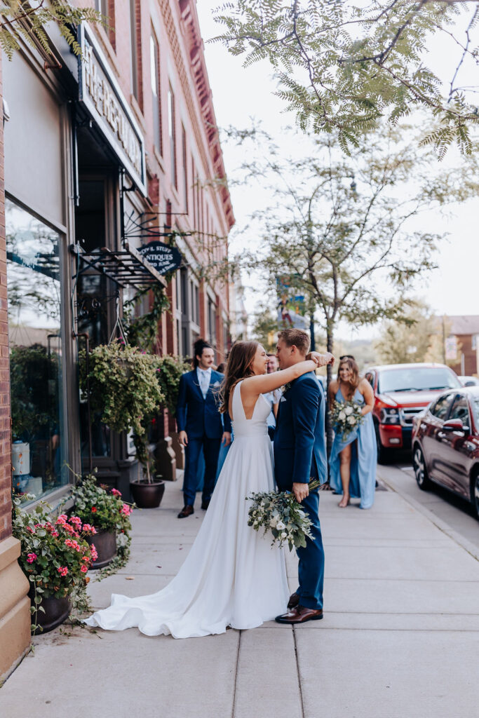 Nashville elopement photographer captures bride and groom hugging