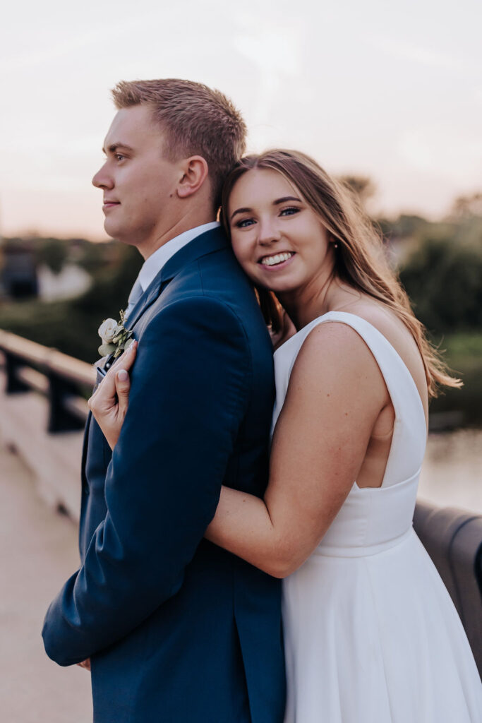 Nashville elopement photographer captures bride hugging groom