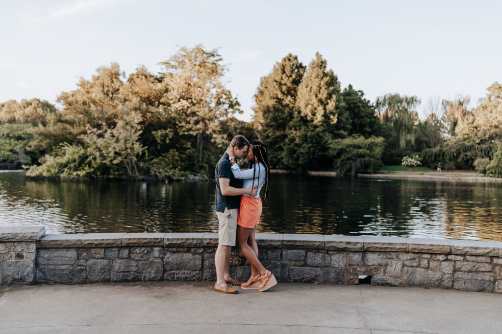 Nashville elopement photographer captures couple kissing during proposal photoshoot
