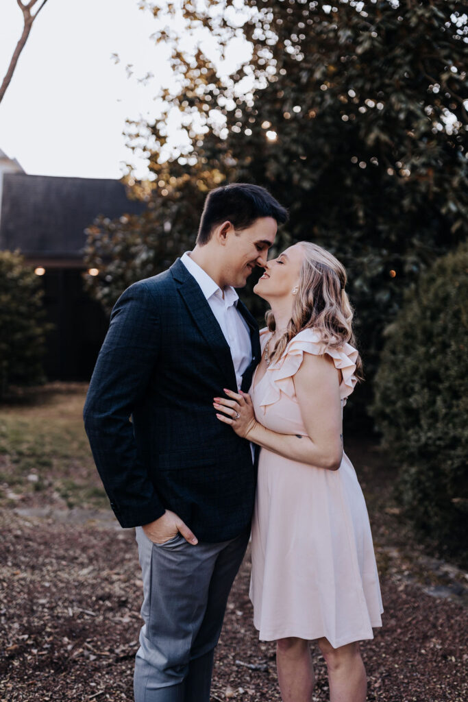 Nashville elopement photographer captures couple hugging and touching noses