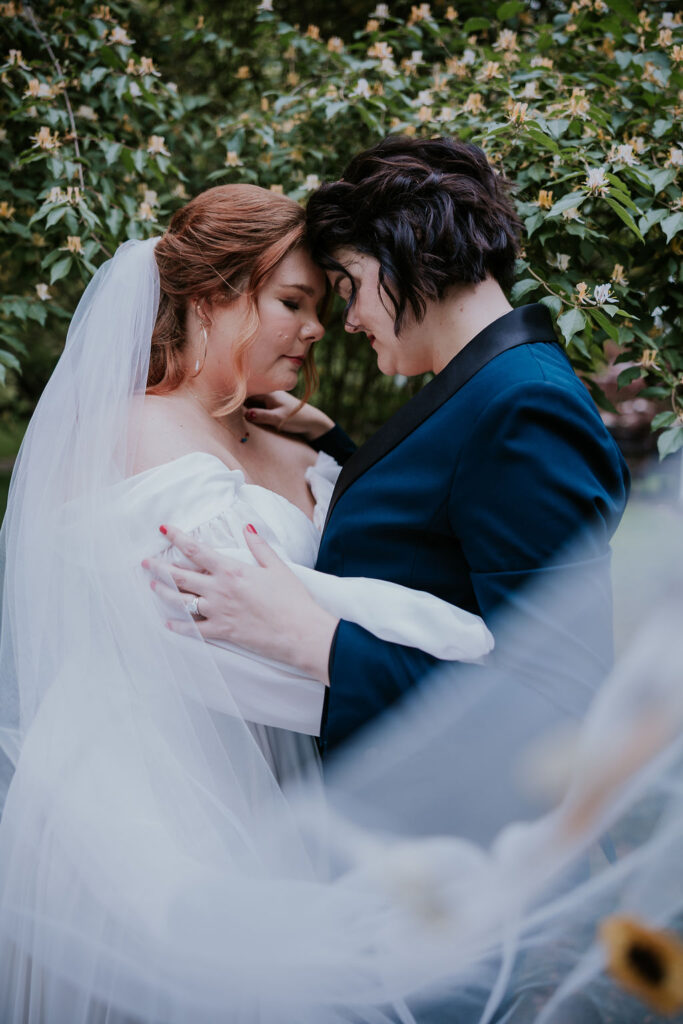 Nashville Elopement Photographer captures brides touching foreheads