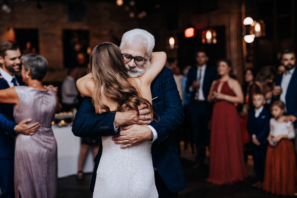 Destination wedding photographer captures bride with father