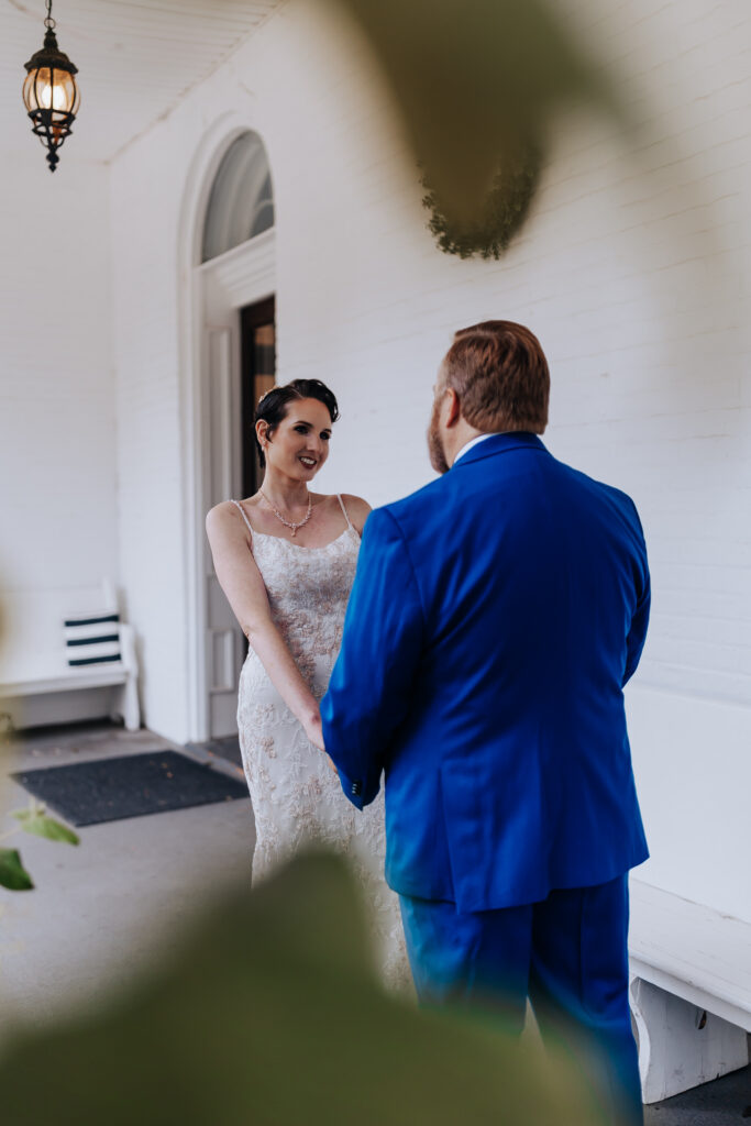 Nashville Elopement Photographer captures bride holding hands with groom 