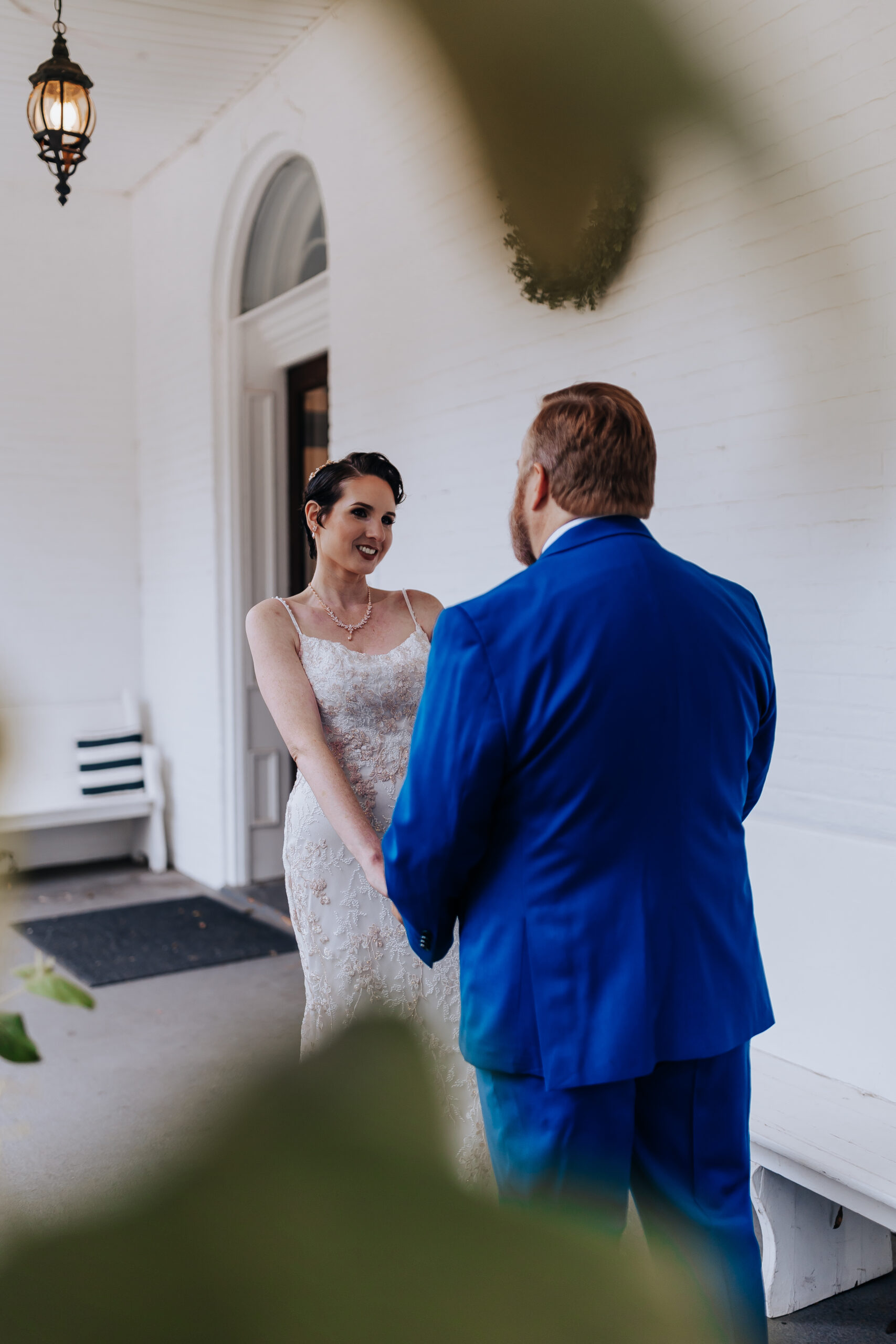Nashville Elopement Photographer captures bride holding hands with groom