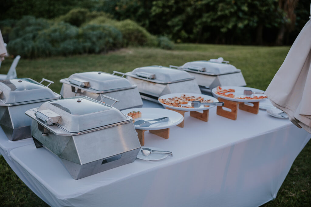food setup at destination wedding