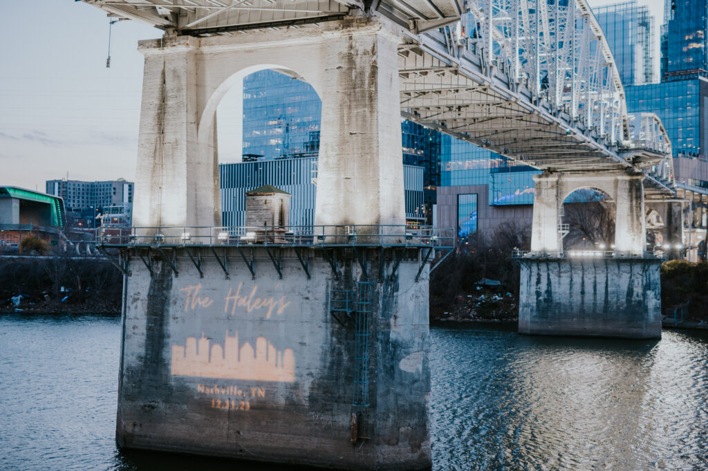Nashville Wedding Photographer captures outdoor view of The Bridge Building before intimate wedding