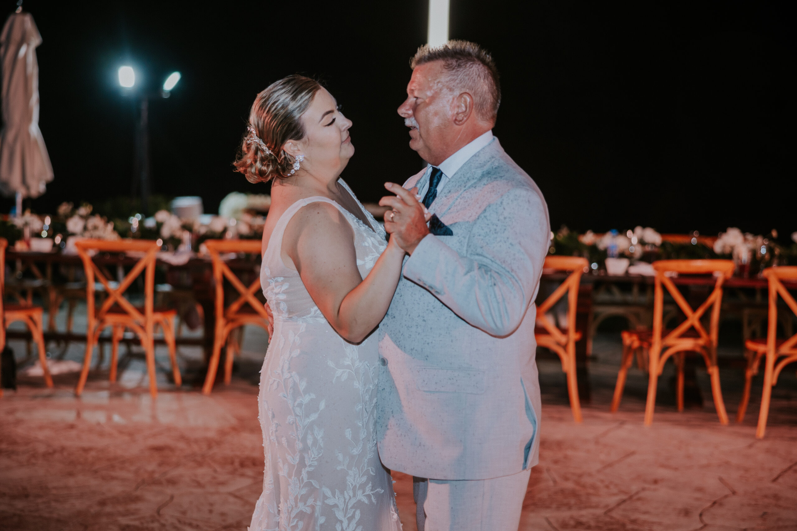 Bride dancing with her father during the reception.